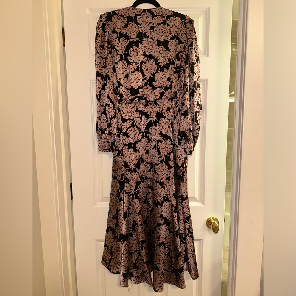 Anthropologie Caballero Floral Wrap Dress in Black Motif NEW - Picture 8 of 10